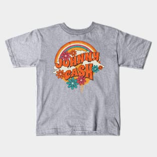 Retro Rainbow - Johnny Cash Kids T-Shirt